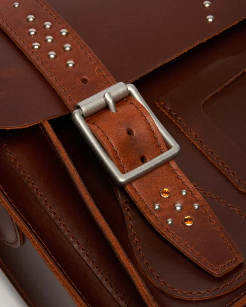Dr. Martens 11" Leather Satchel - Amber Tan Mayhem RB - Image 2