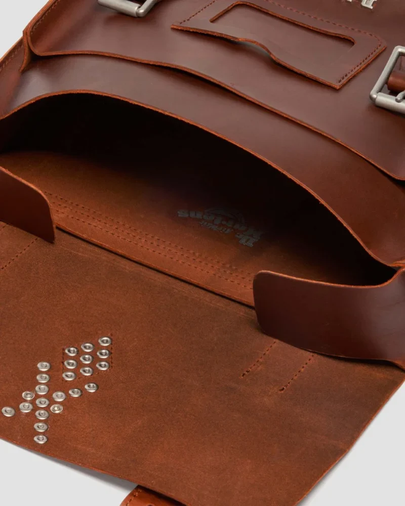 Dr. Martens 11" Leather Satchel - Amber Tan Mayhem RB - Image 3