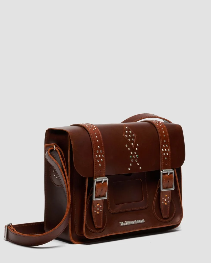 Dr. Martens 11" Leather Satchel - Amber Tan Mayhem RB - Image 5