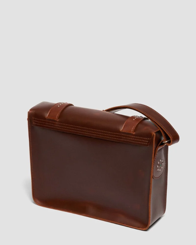Dr. Martens 11" Leather Satchel - Amber Tan Mayhem RB - Image 6