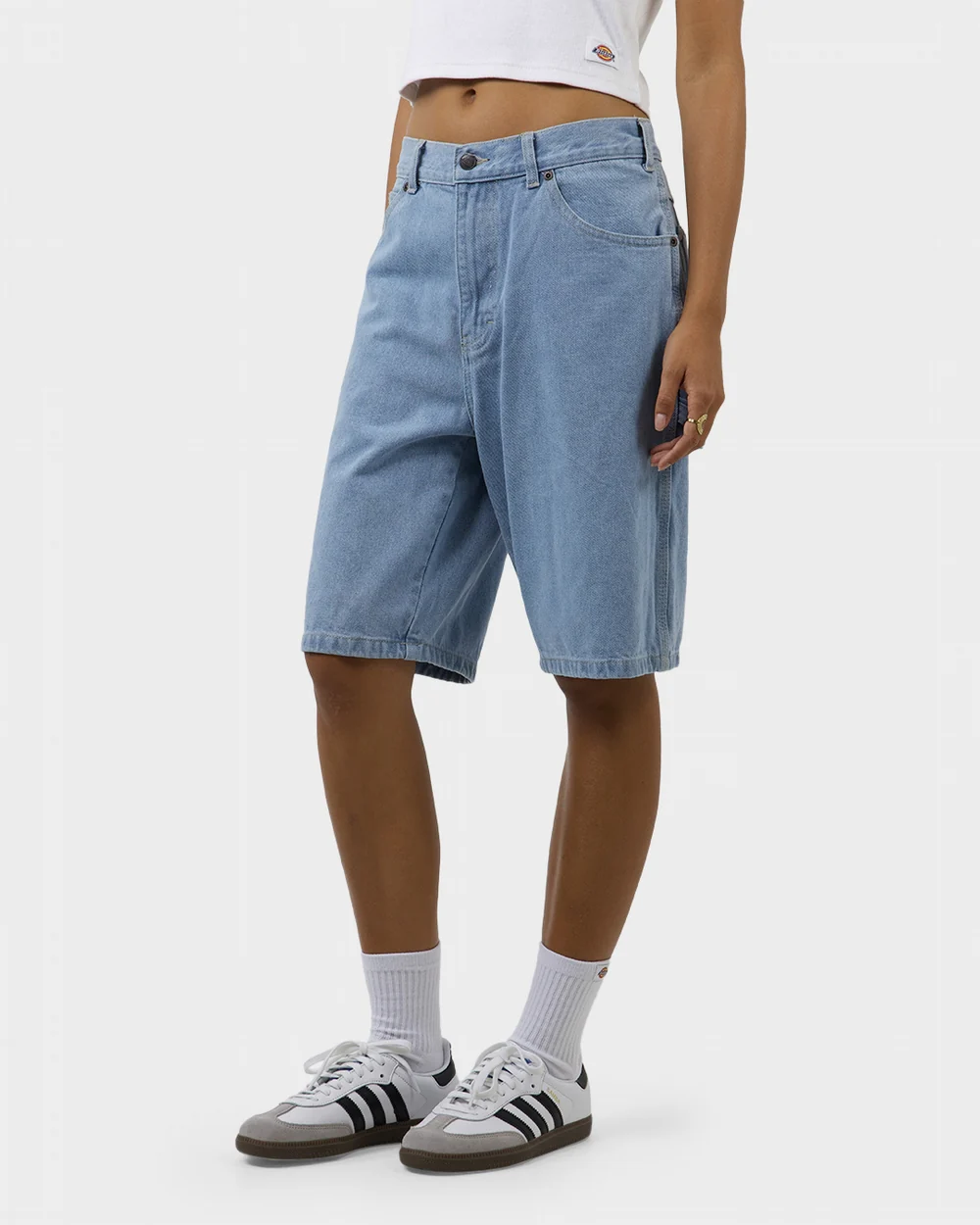 Dickies 11" Relaxed Fit Carpenter Denim Shorts - Light Indigo - Image 7