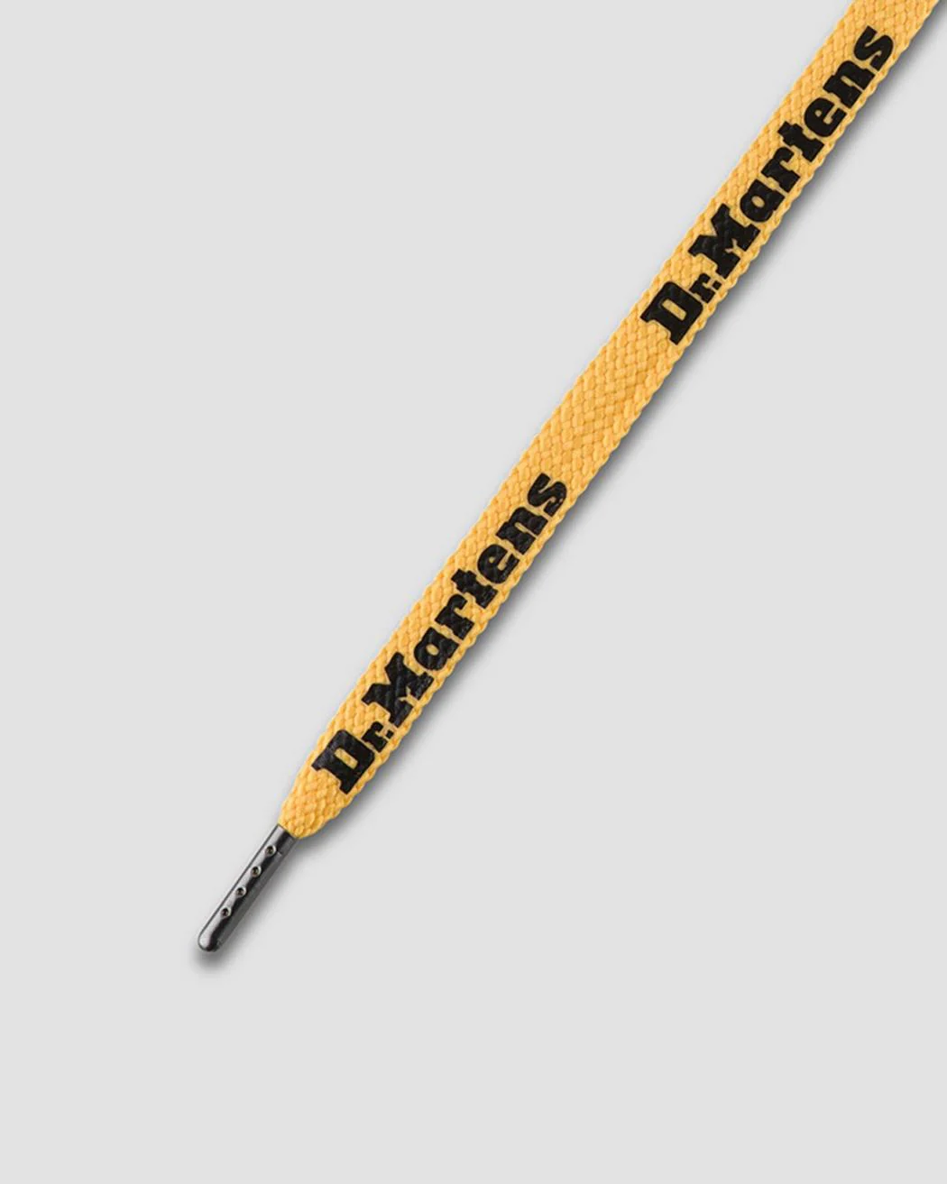 Dr. Martens 140CM 8-10 Eye Flat Laces - Yellow Black Logo - Image 3