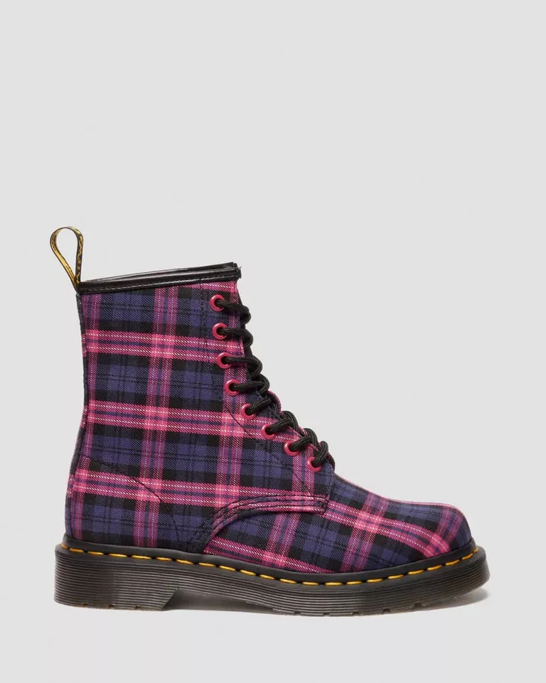 Dr. Martens 1460 8 Eye Boot - Pink Multi Tartan - Image 2