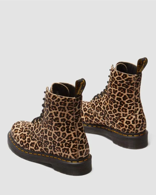 Dr. Martens 1460 Pascal 8 Eye Boot - Light Tan Mini Leopard Spot Hair On - Image 6