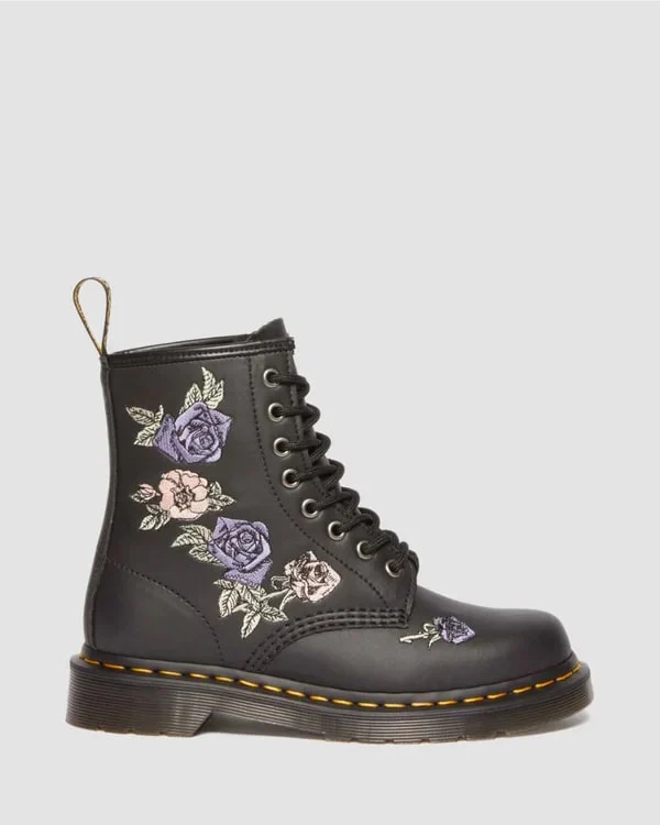 Dr. Martens 1460 Vonda 8 Eye Boot - Black Genix Nappa - Image 3