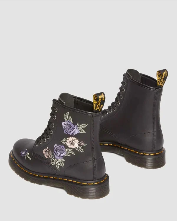 Dr. Martens 1460 Vonda 8 Eye Boot - Black Genix Nappa - Image 5