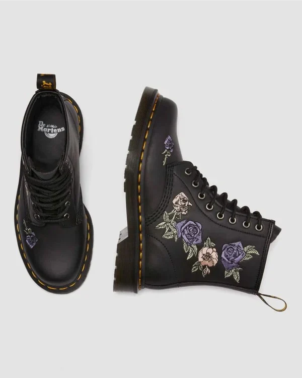 Dr. Martens 1460 Vonda 8 Eye Boot - Black Genix Nappa - Image 6