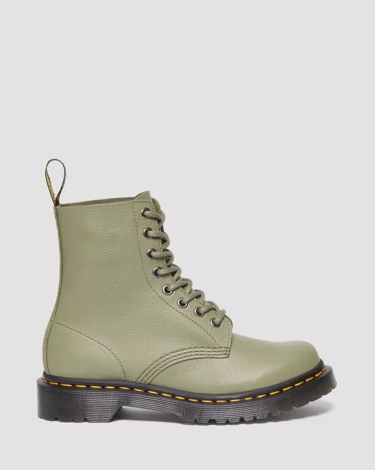 Dr. Martens 1460 Women's Pascal Virginia Leather Boots Muted Olive - Image 5