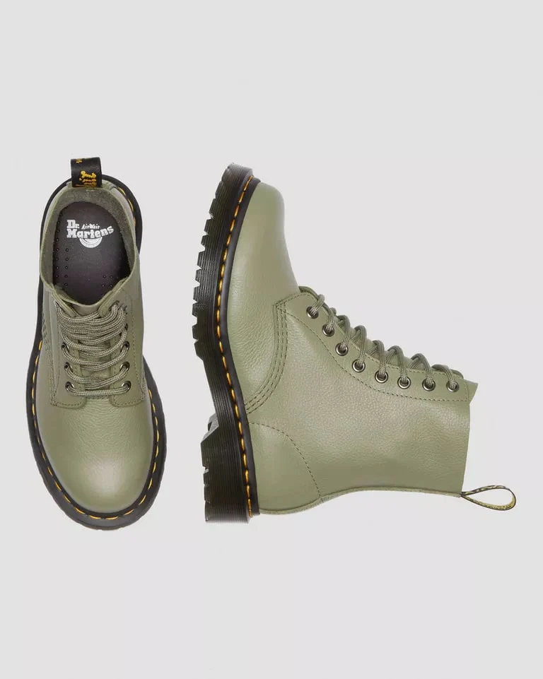 Dr. Martens 1460 Women's Pascal Virginia Leather Boots Muted Olive - Image 6