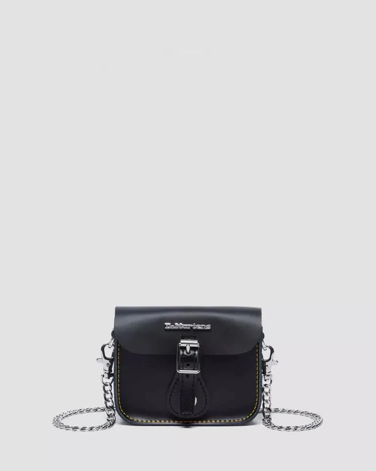 Dr. Martens 5" Mini Leather Satchel - Black Kiev & Black Smooth