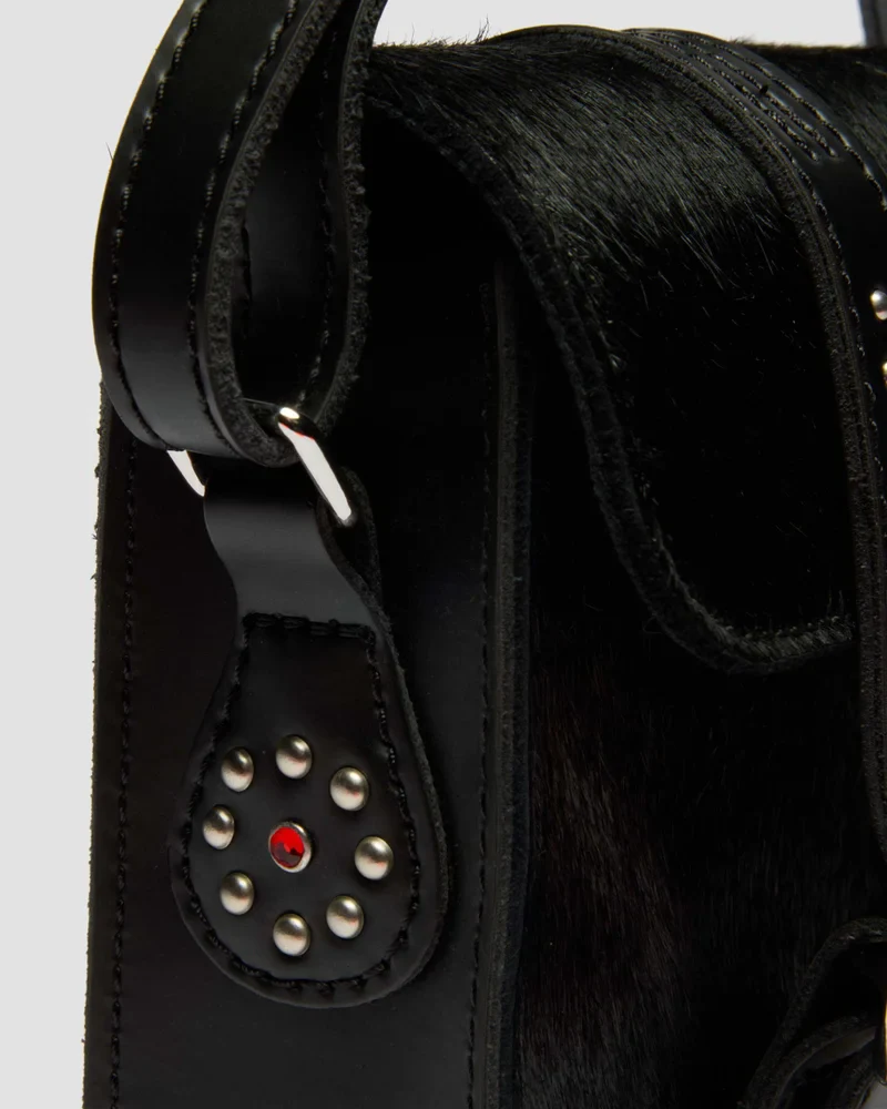 Dr. Martens 7" Satchel - Black Classic Hair On + Kiev - Image 4