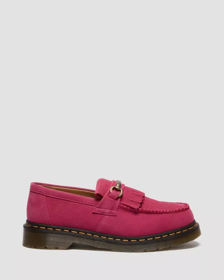 Dr. Martens Adrian Snaffle Loafer - Fuchsia Pink Milled Nubuck WP - Image 3