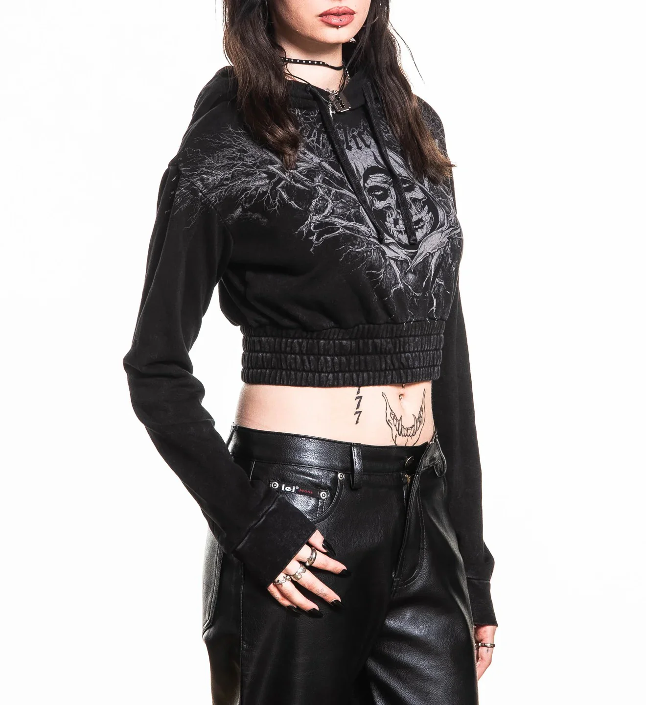 Affliction Misfits Reaper Womens Hoodie - Image 4
