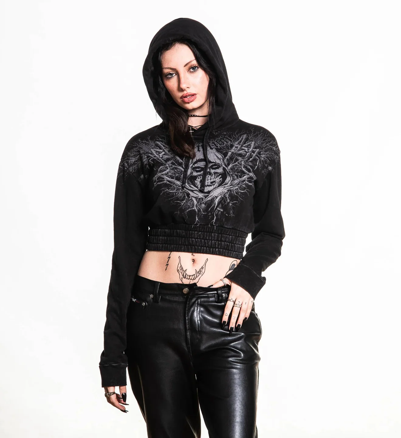 Affliction Misfits Reaper Womens Hoodie - Image 9