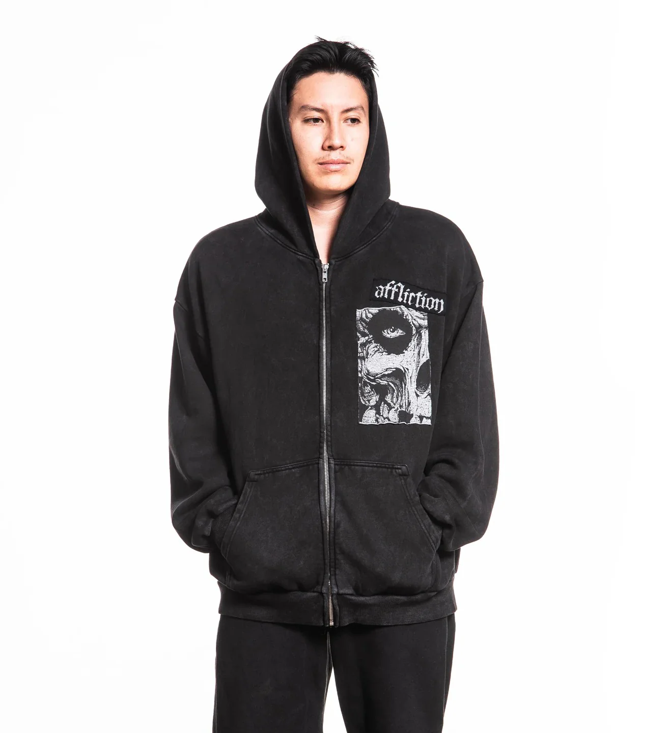 Affliction Misfits Skully Zip Hoodie - Image 3