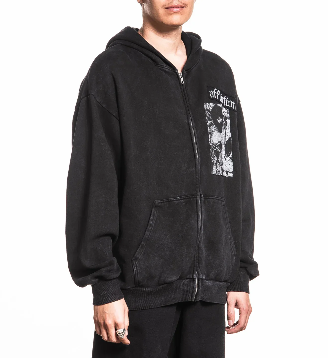 Affliction Misfits Skully Zip Hoodie - Image 4