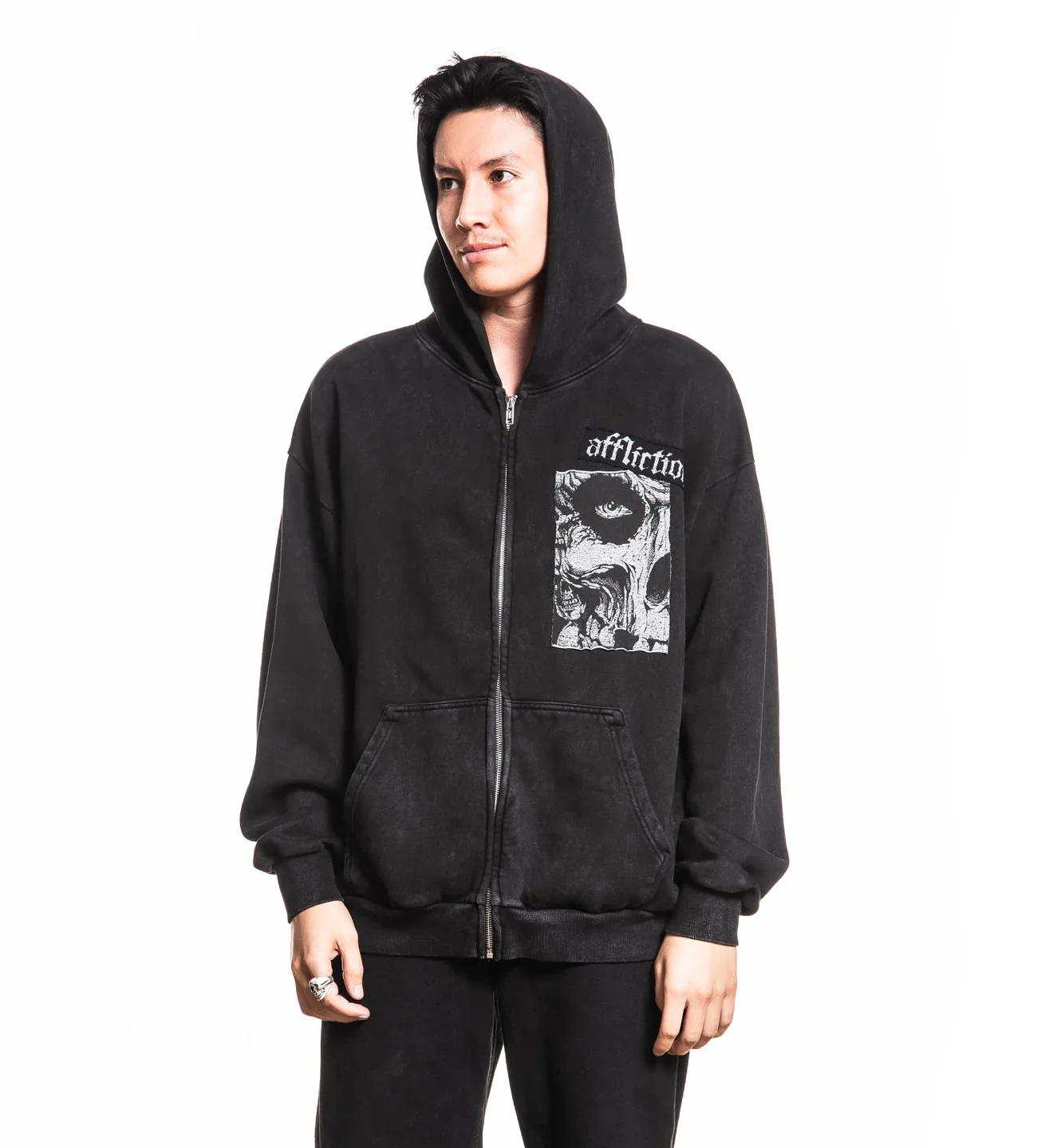 Affliction Misfits Skully Zip Hoodie - Image 5
