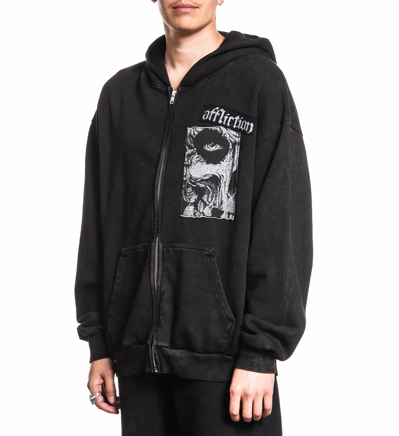 Affliction Misfits Skully Zip Hoodie - Image 6
