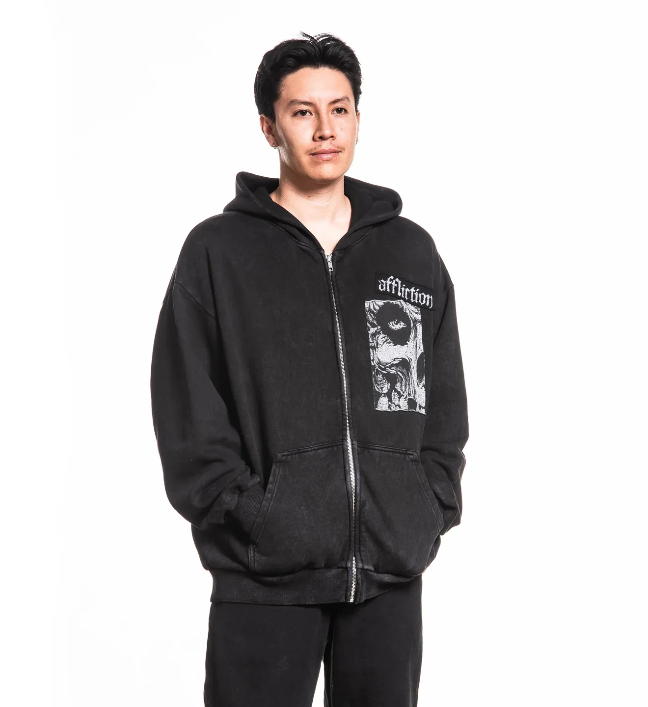 Affliction Misfits Skully Zip Hoodie - Image 7