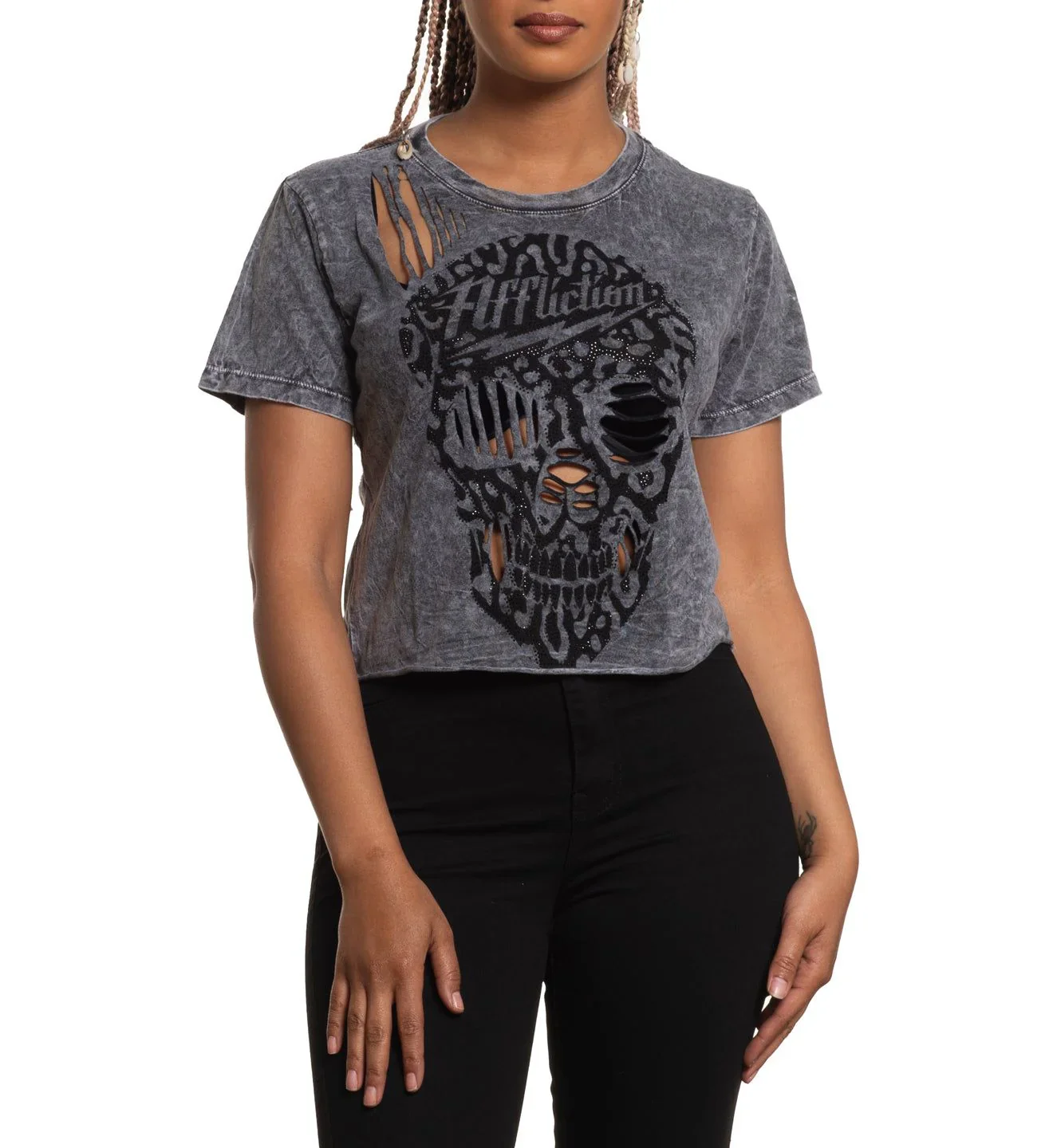 Affliction Rock N Skull Womens Tee