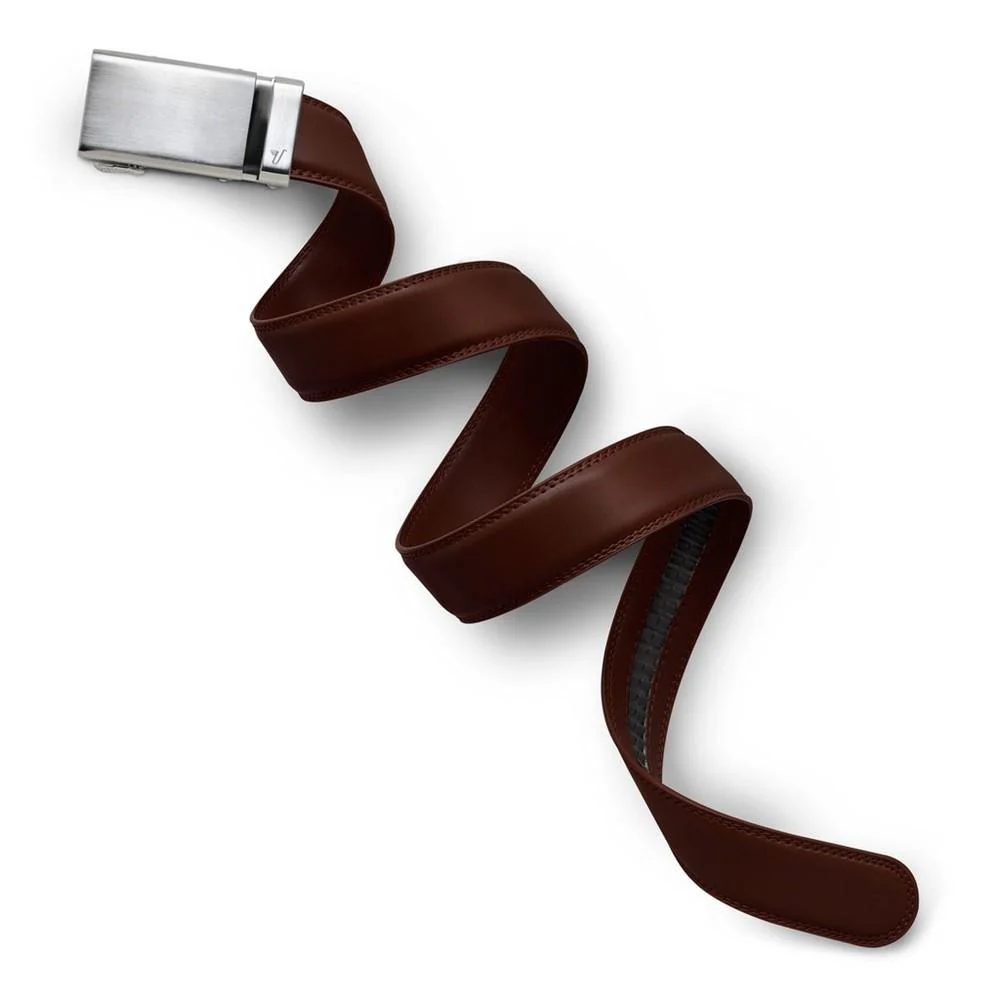 Mission Belt Alloy/Brown Choc 35mm Leather Belt