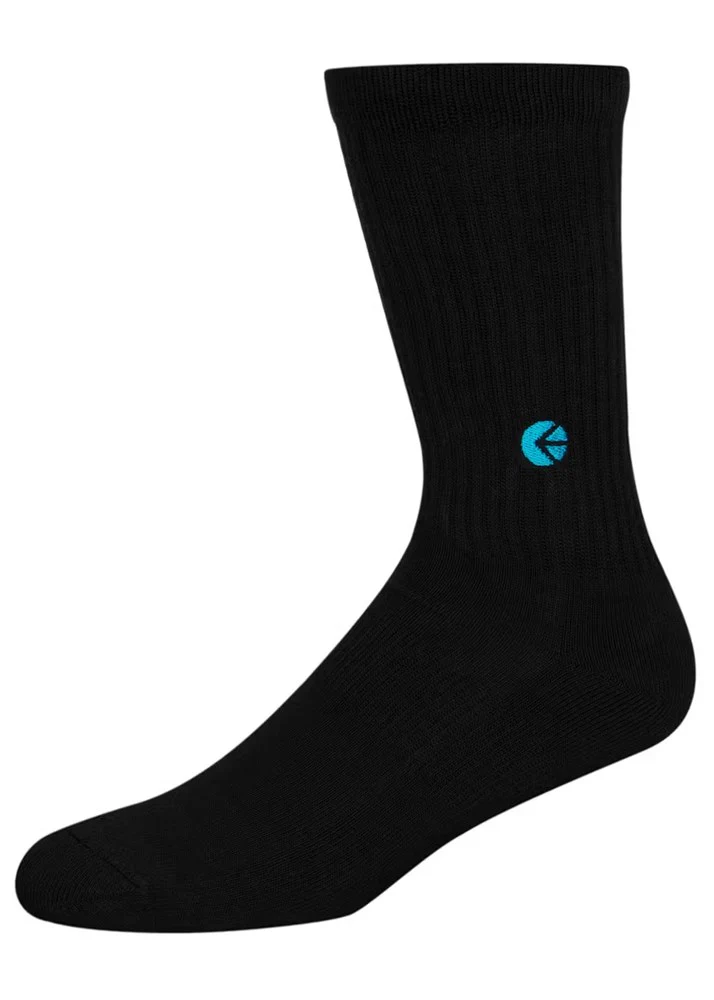 Ethika Black Crew Sock - Blue Blue Logo