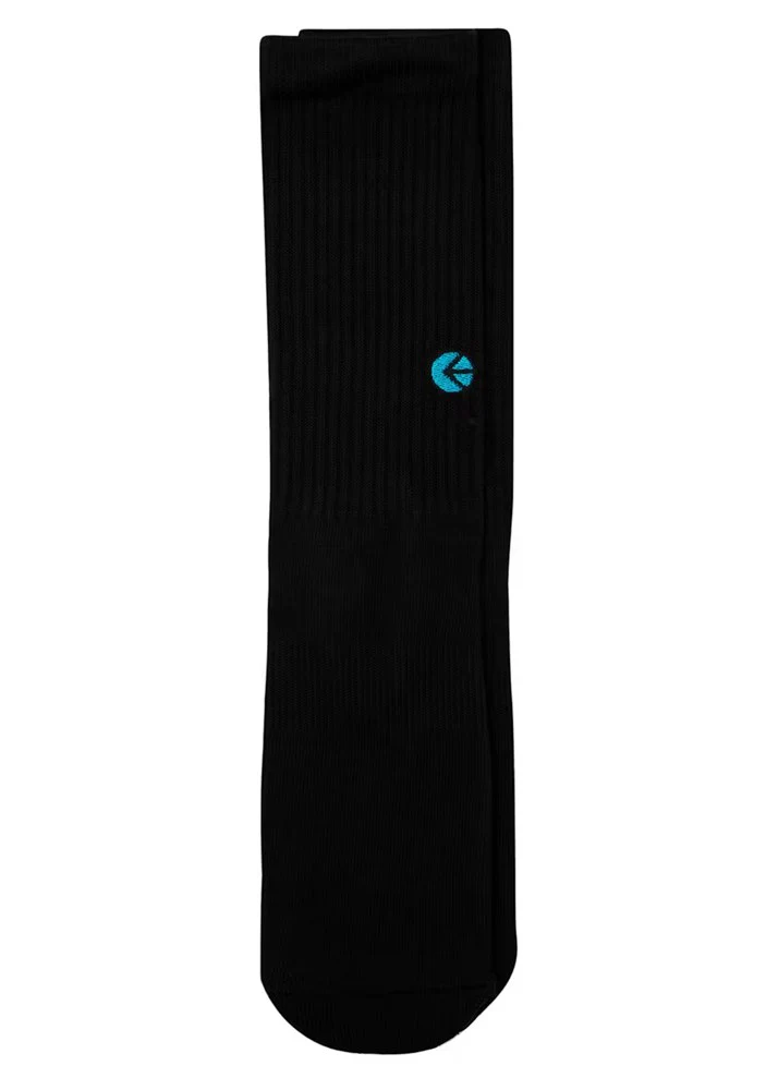 Ethika Black Crew Sock - Blue Blue Logo - Image 2
