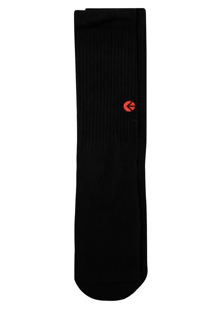 Ethika Mens Black Crew Sock - Red Logo - Image 2