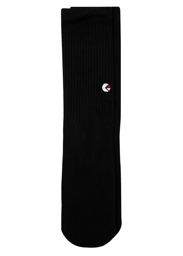Ethika Mens Black Crew Sock - White Logo - Image 2