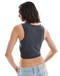Vans Blur Fitted Crop Tank - Asphalt - Image 3