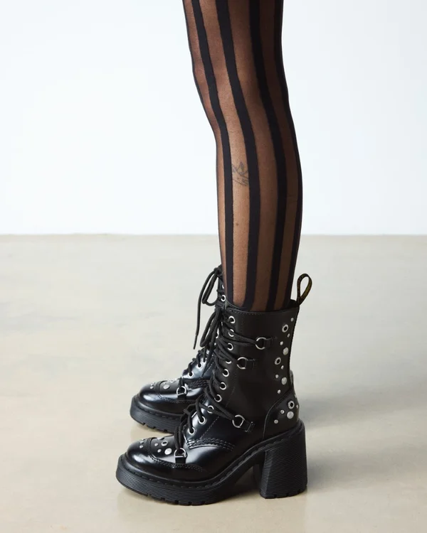 Dr. Martens Chesney HDW Studded 10 Eye Boot - Black Buttero - Image 10