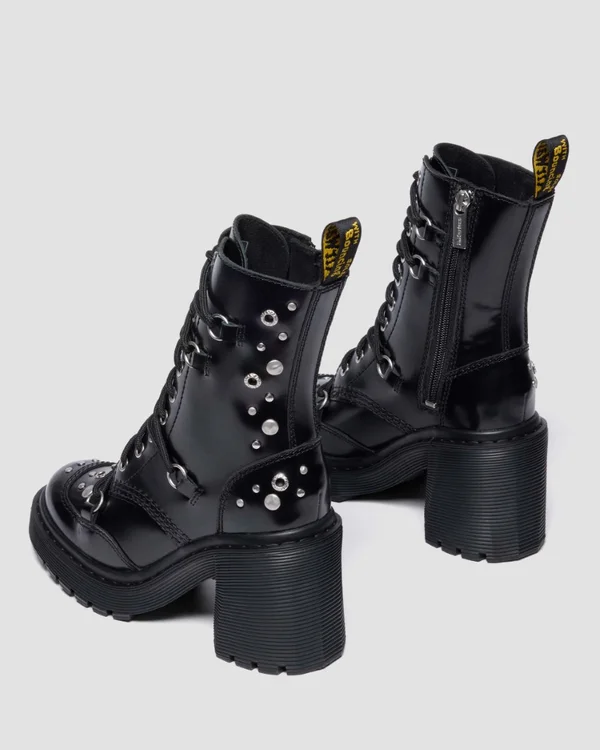 Dr. Martens Chesney HDW Studded 10 Eye Boot - Black Buttero - Image 5