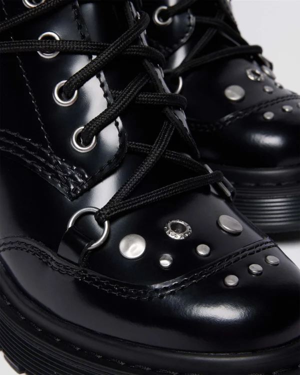 Dr. Martens Chesney HDW Studded 10 Eye Boot - Black Buttero - Image 7