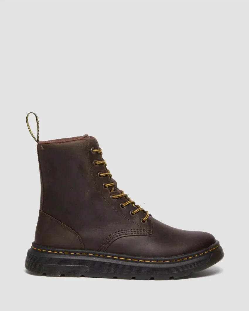 Dr. Martens Crewson 8 Eye Boot - Dark Brown Crazy Horse