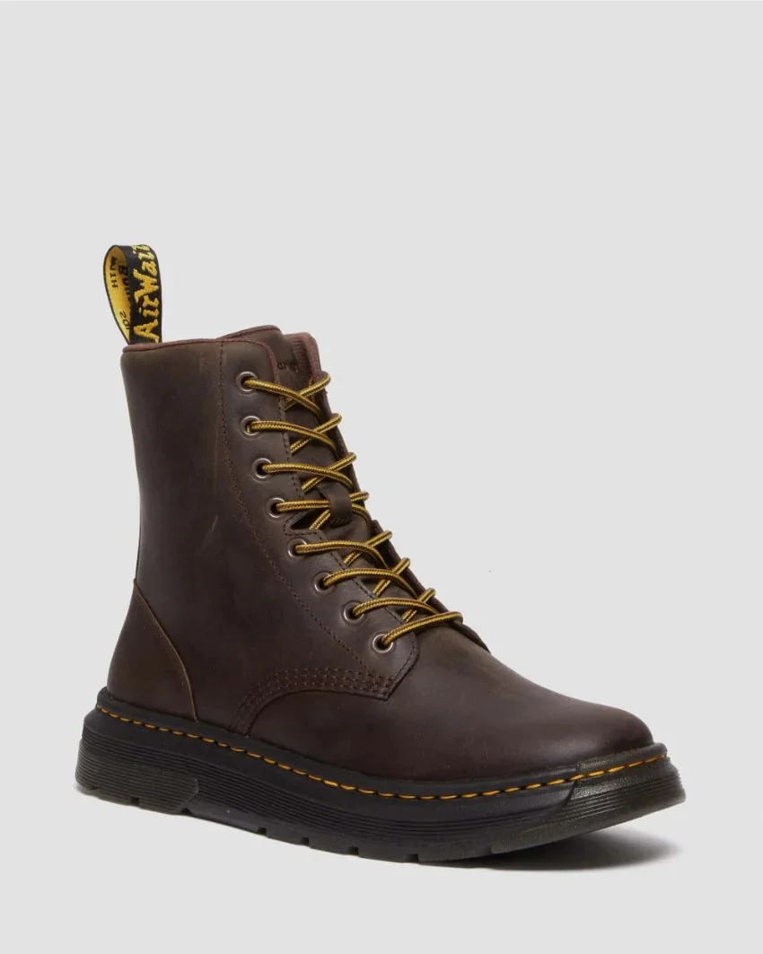 Dr. Martens Crewson 8 Eye Boot - Dark Brown Crazy Horse - Image 3