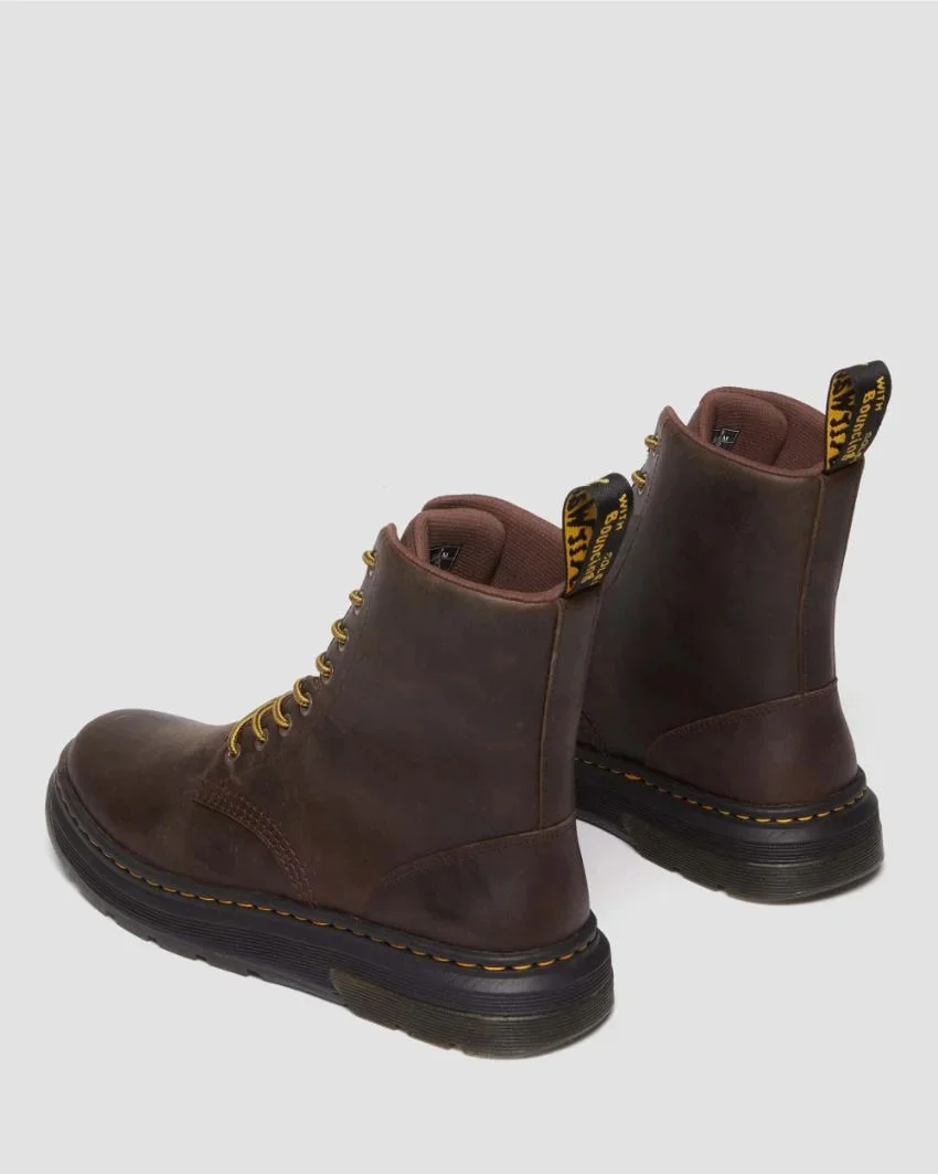 Dr. Martens Crewson 8 Eye Boot - Dark Brown Crazy Horse - Image 5