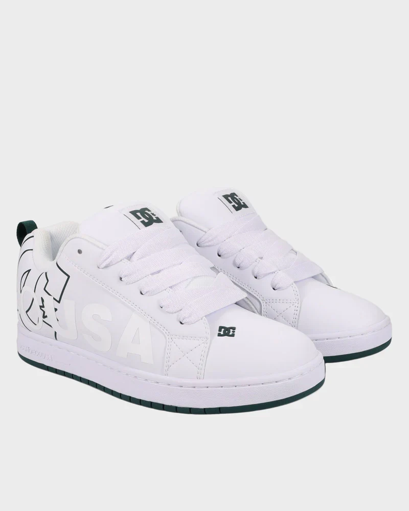 DC Court Graffik - White/White/Green