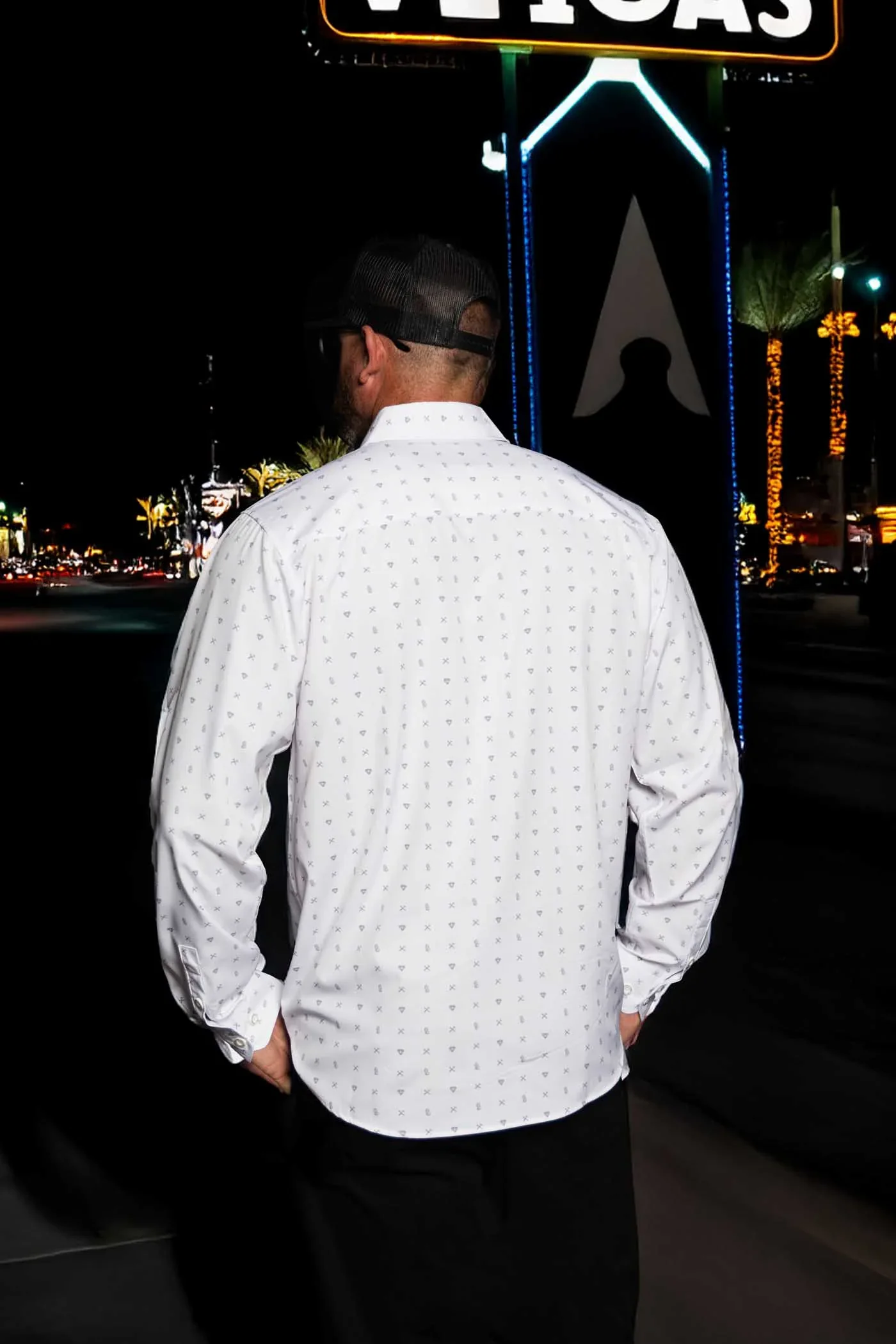 Dixxon 702 Long Sleeve Party Shirt - White/Grey - Image 4