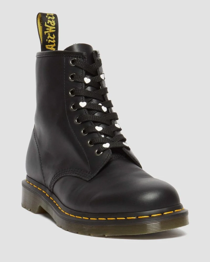 Dr. Martens 140cm (8-10 Eye) Flat Heart Laces - Black Polyester - Image 2