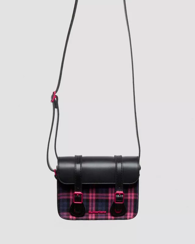 Dr Martens 7" Satchel Black/Pink Tartan - Image 2
