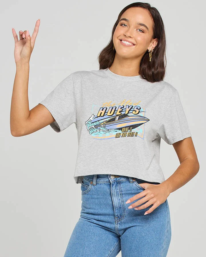 The Mad Hueys Drive It Like You Stole It Womens Crop Tee - Image 3