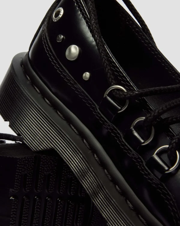 Dr. Martens Elphie II HDW Studded Lace Up Shoe - Black Buttero - Image 7