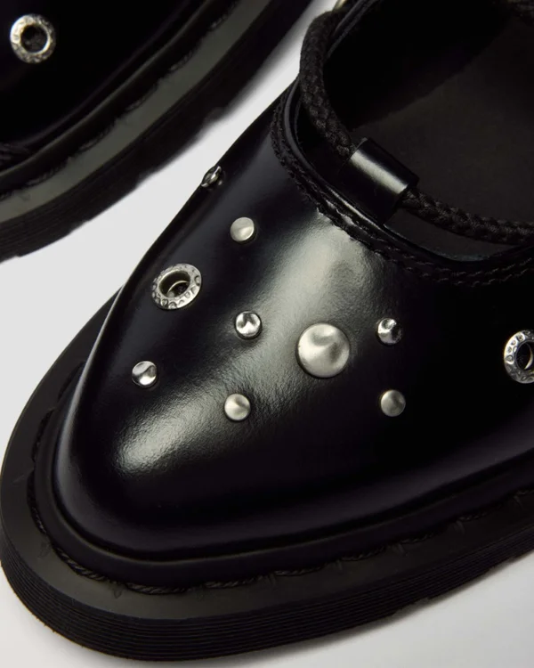 Dr. Martens Elphie II HDW Studded Lace Up Shoe - Black Buttero - Image 8