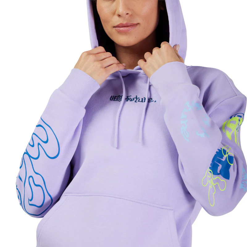 Fox Hello Future Womens Pullover Hoodie - Lilac - Image 6