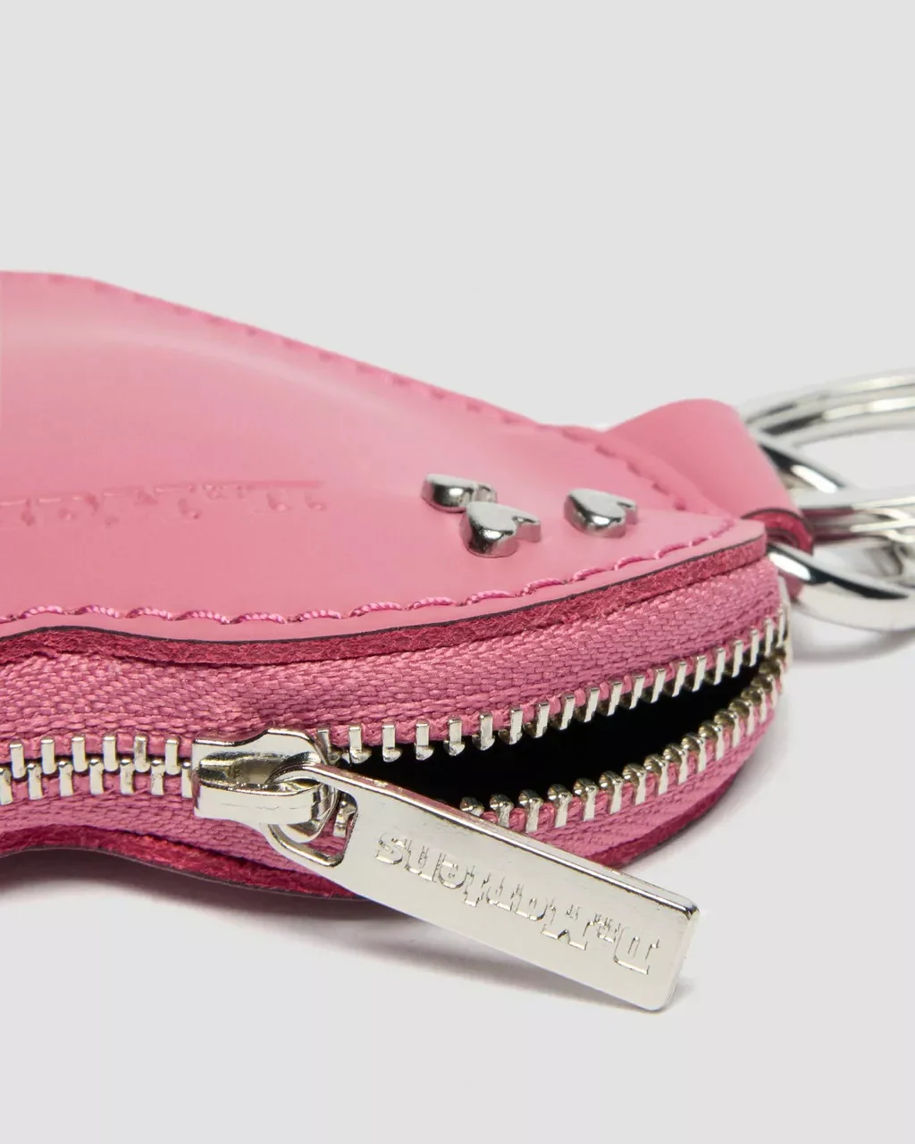 Dr. Martens Leather Heart Keyring Purse - Pink Kiev - Image 4