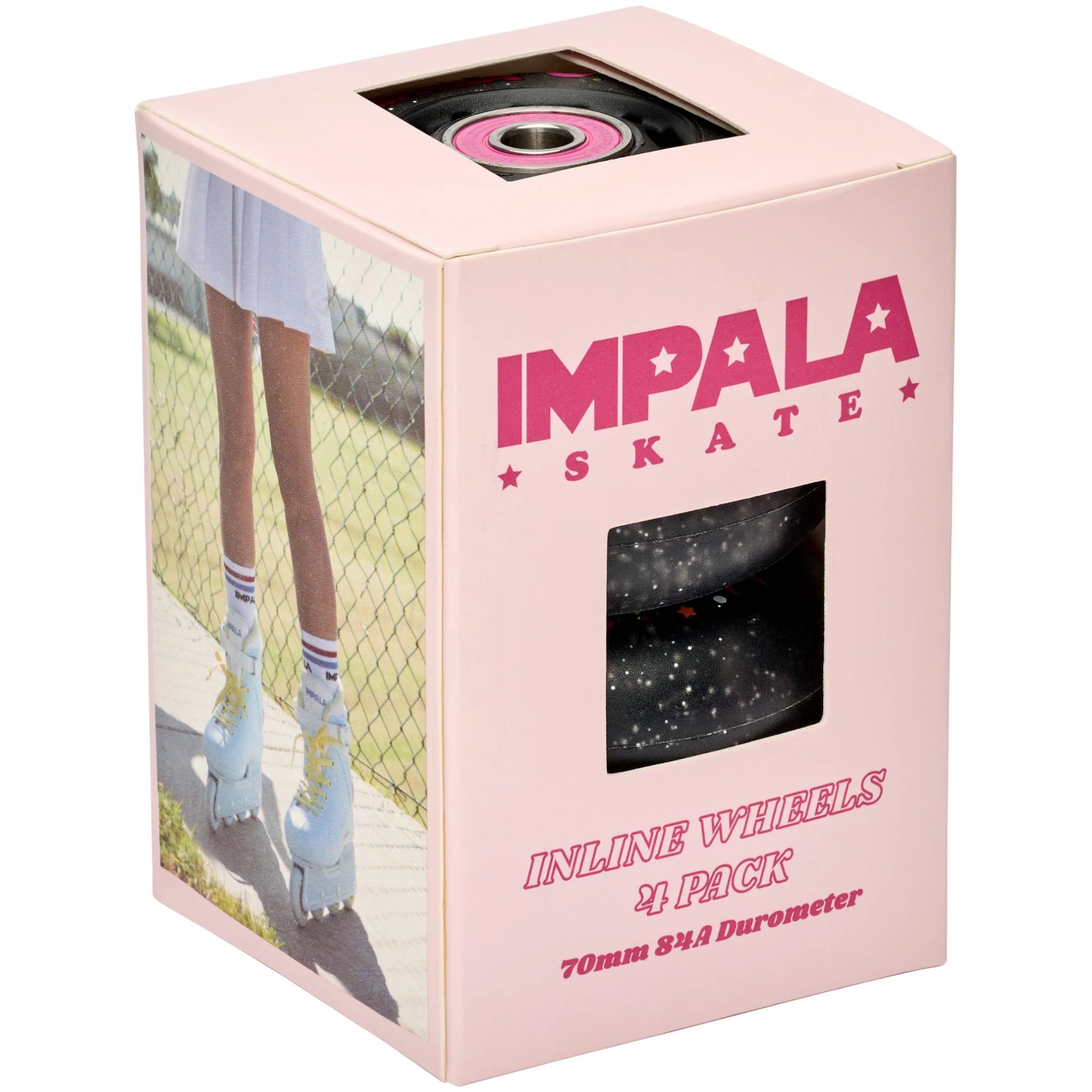 Impala 4 Pack Light Up Inline Wheels Black Twinkle - Image 3