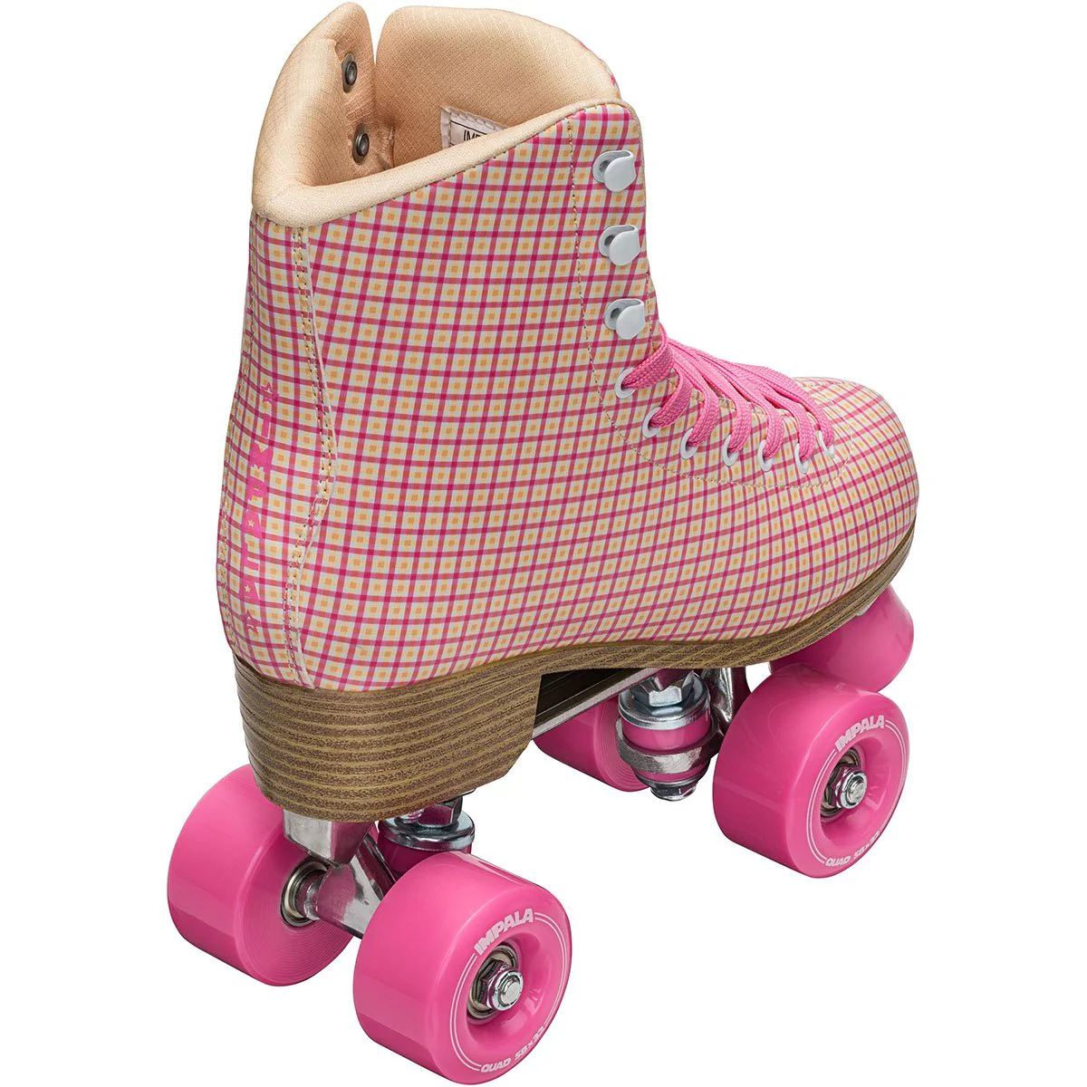 Impala Womens Rollerskates Pink Tartan - Image 3