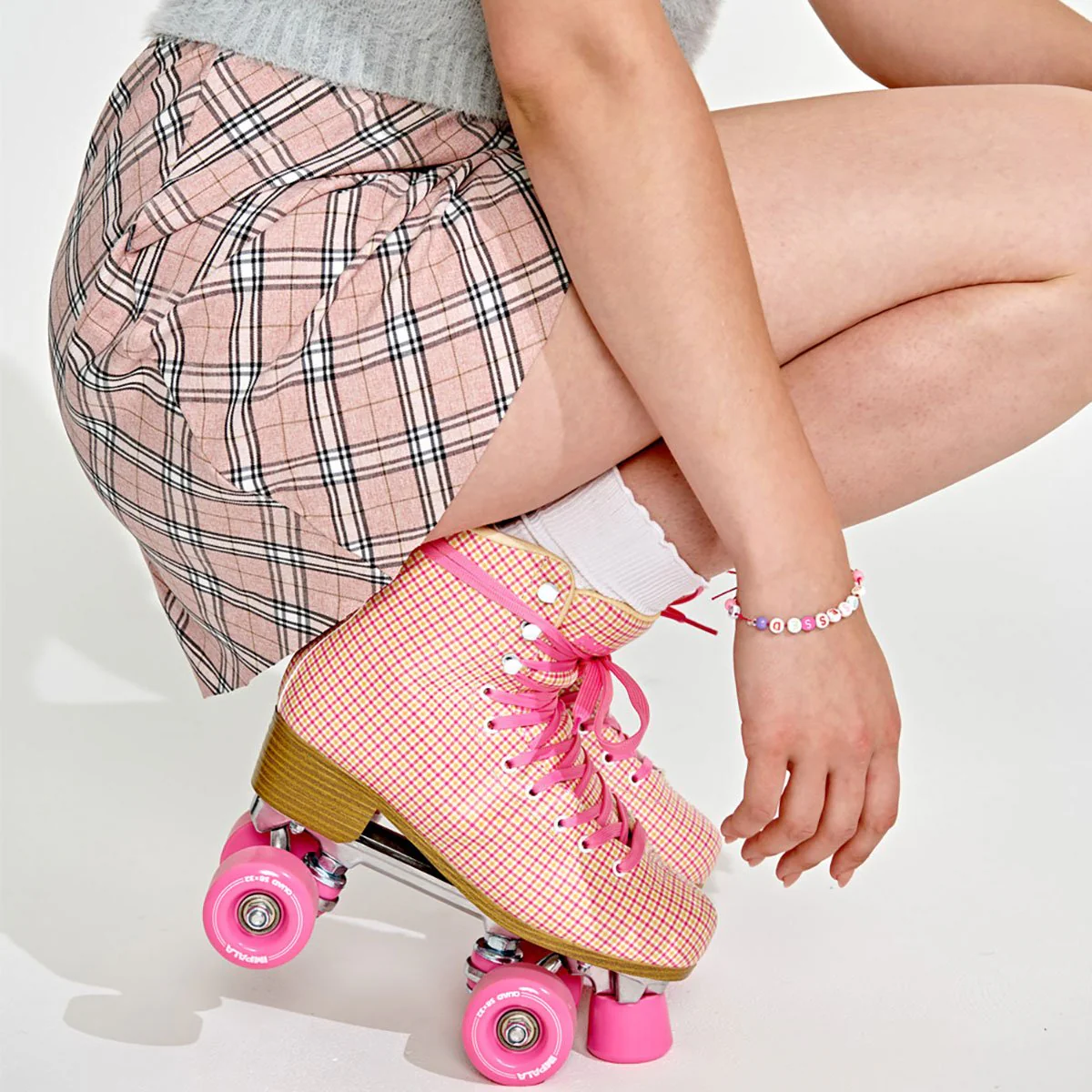 Impala Womens Rollerskates Pink Tartan - Image 8