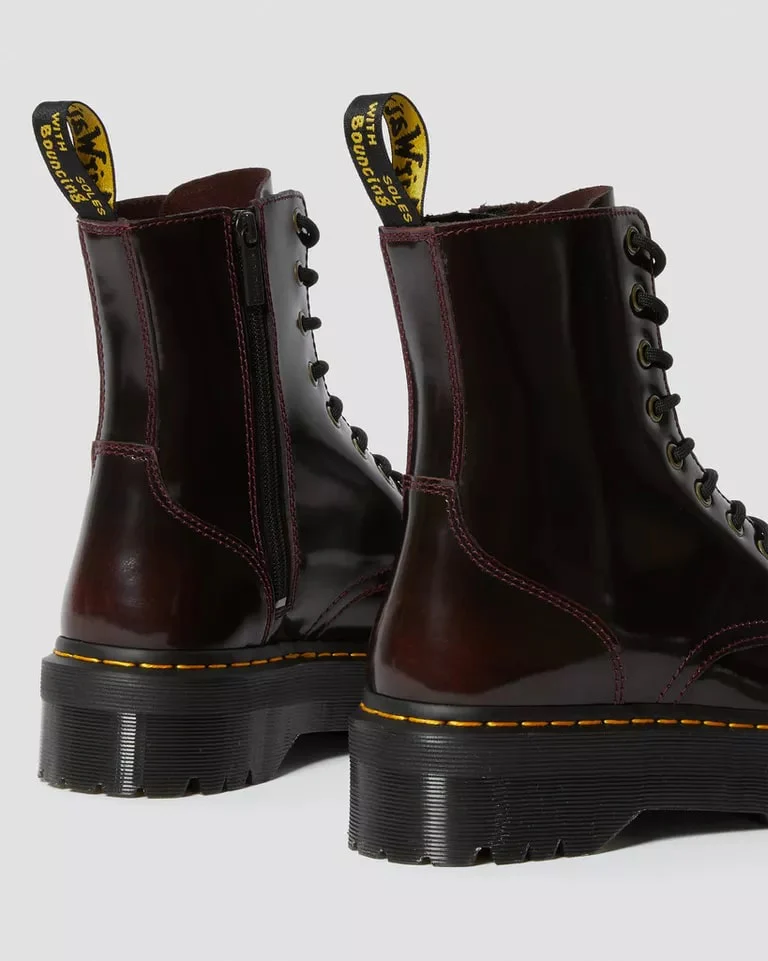 Dr. Martens Jadon 8 Eye Leather Boot - Cherry Red - Image 5