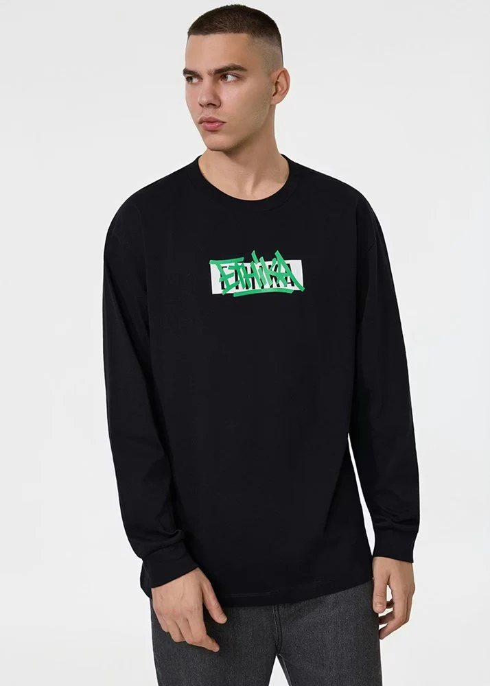 Ethika Mens Blastover Longsleeve Tee - Black